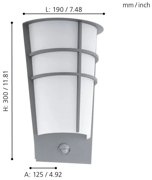 Eglo 96017 - Applique a LED da esterno con sensore BREGANZO 1 2xLED/2,5W