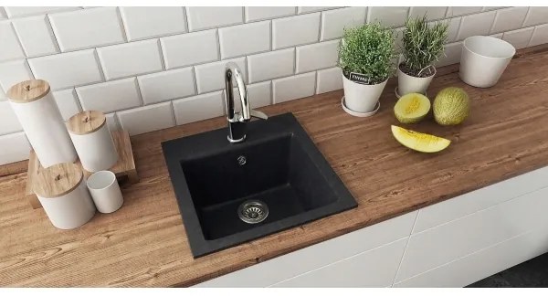 ALVEUS 1149113 - Lavello della cucina GEM 50x50 cm granito/nero