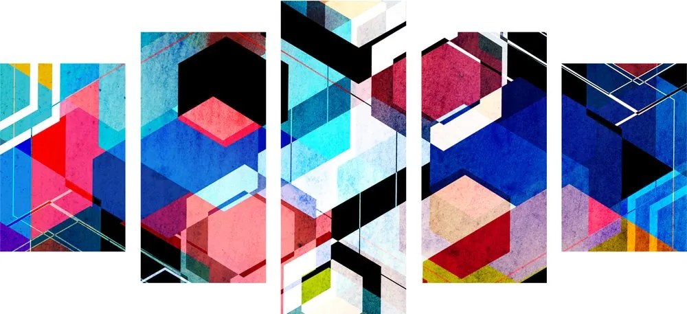 Quadri 5 pezzi – Geometria astratta