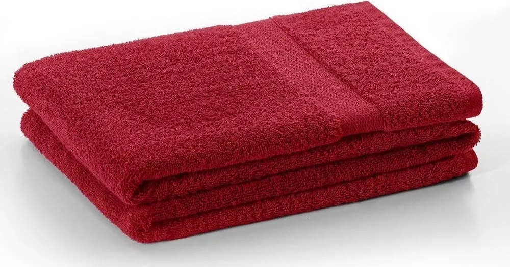 Asciugamani e teli da bagno in spugna di cotone rosso in un set di 4 pezzi Marina - DecoKing