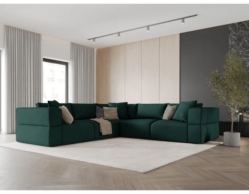 Divano angolare verde variabile Esther - Milo Casa