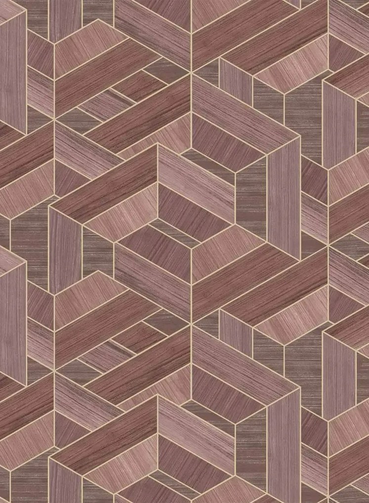 Coordonne Carta da parati Hexagon - Bordeaux