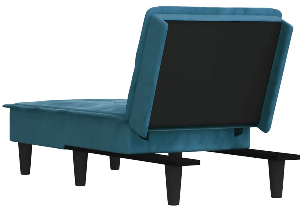 Chaise longue in velluto blu