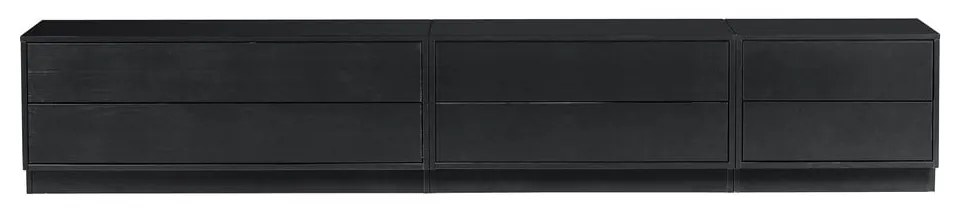 Tavolo TV modulare nero in legno di pino 100x40 cm Finca - WOOOD