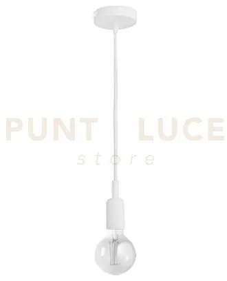 Gso070- pendente flute cavo in stoffa e rosone bianco satinato 1 lu...