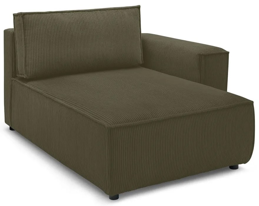 Modulo divano in velluto a coste verde chiaro, angolo destro Nihad modular - Bobochic Paris