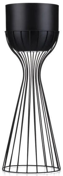 Vaso da fiori in metallo LOFT 56x20 cm nero