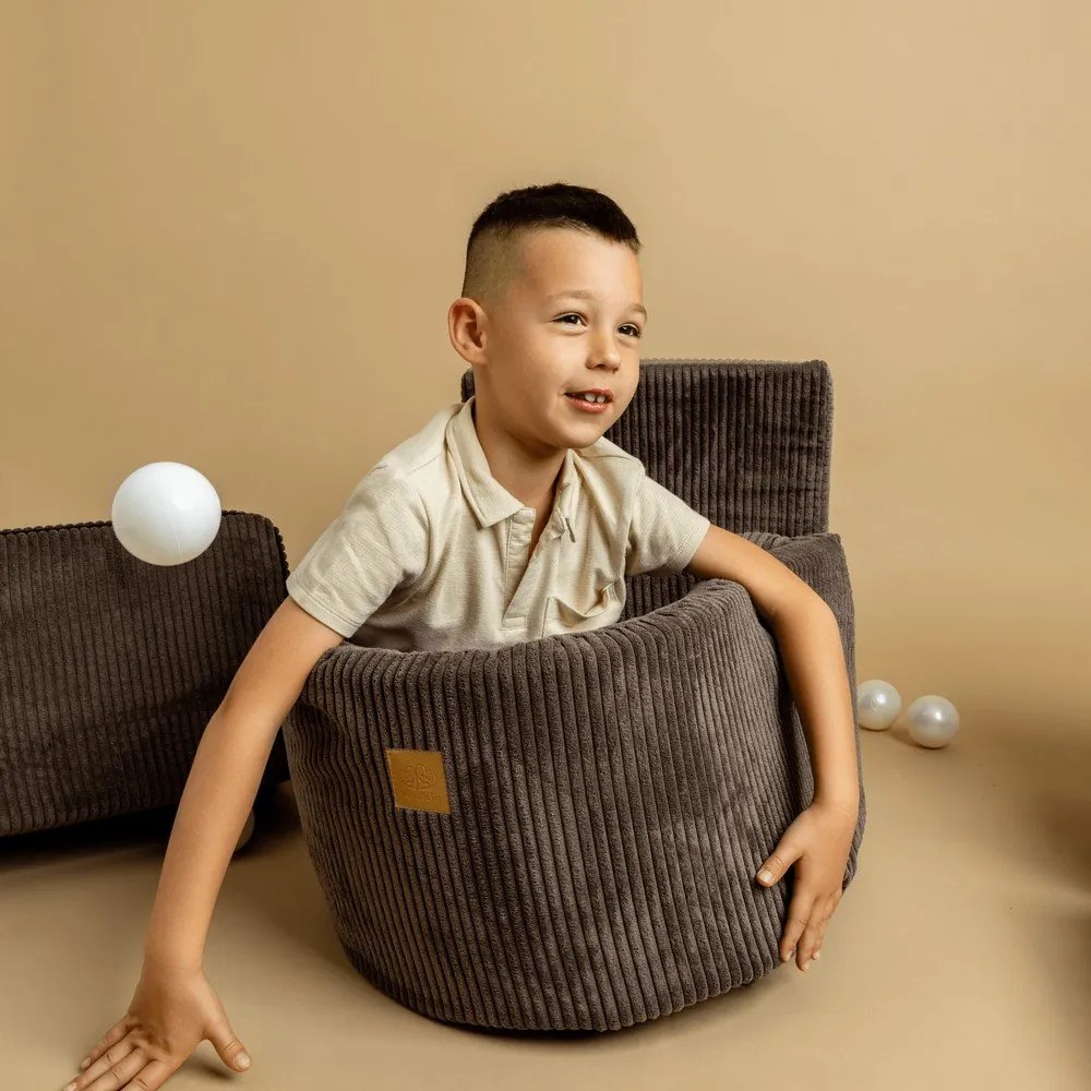 Gioco per psicomotricità marrone in velluto a coste 5 pz altezza totale 30 cm 250x45 cm Montessori – Meowbaby