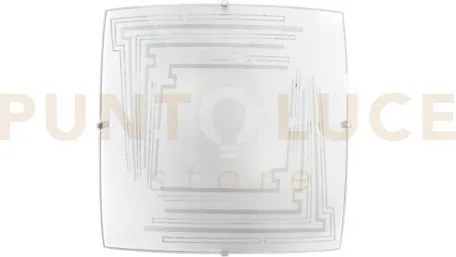 Plafoniera concept bianca 2 luci attacco e27 30x9,7x30cm in vetro c...