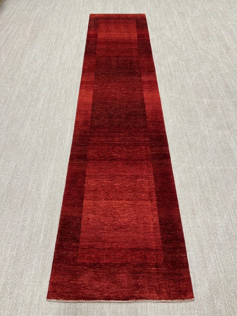 Loribaft Tappeto 100 x 450 Rosso (Iran) Annodato A Mano