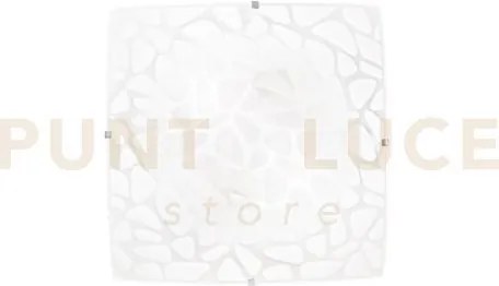 Plafoniera island bianca 2 luci attacco e27 30x30x9cm in vetro sati...