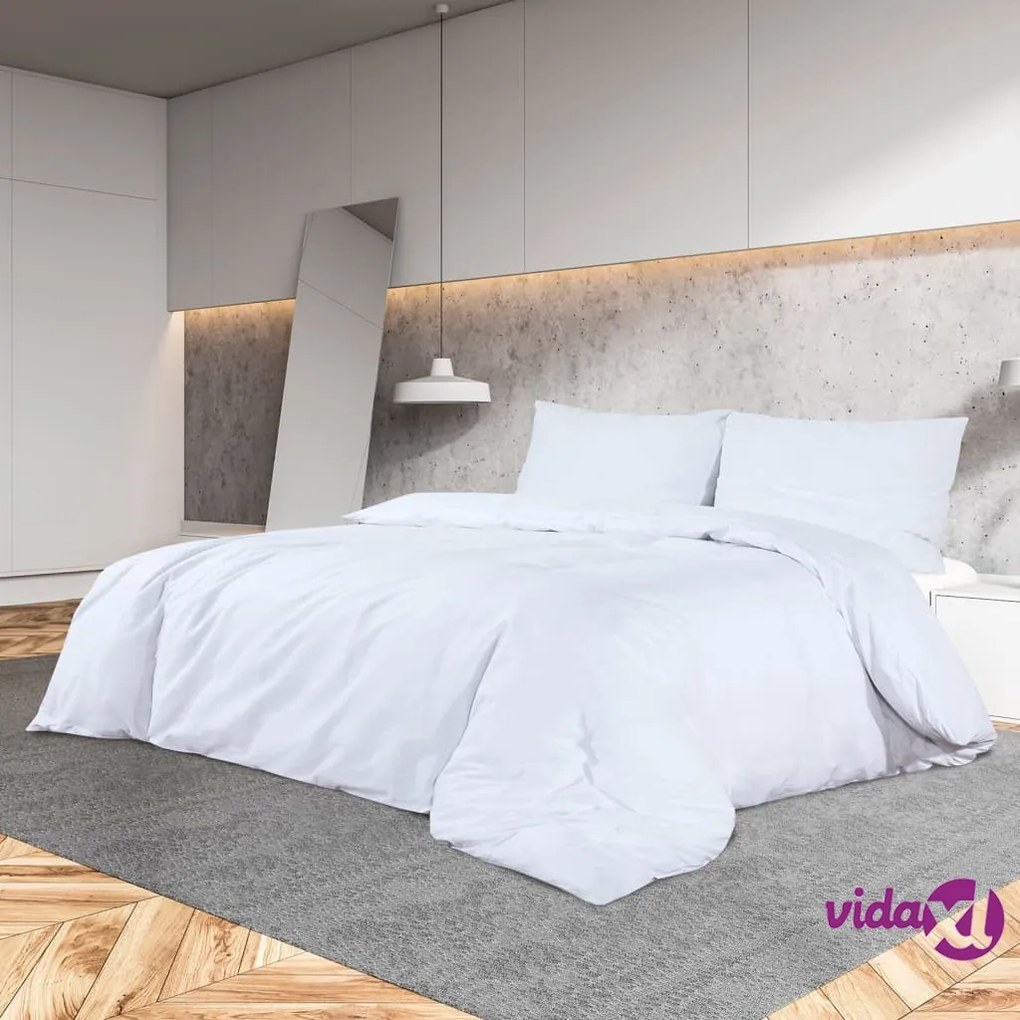 vidaXL Set Copripiumino Bianco 225x220 cm in Cotone