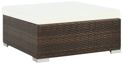 Set Divani da Giardino 8 pz con Cuscini in Polyrattan Marrone