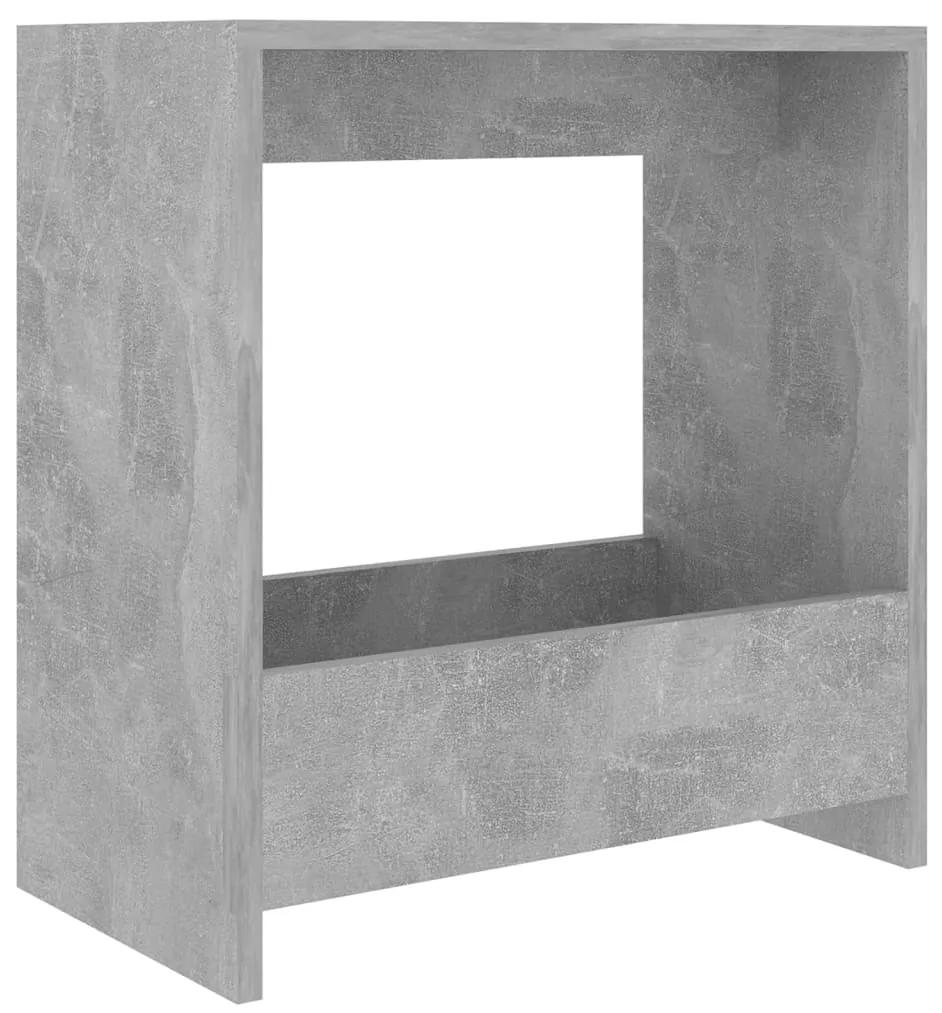 Tavolino grigio cemento 50x26x50 cm in truciolato