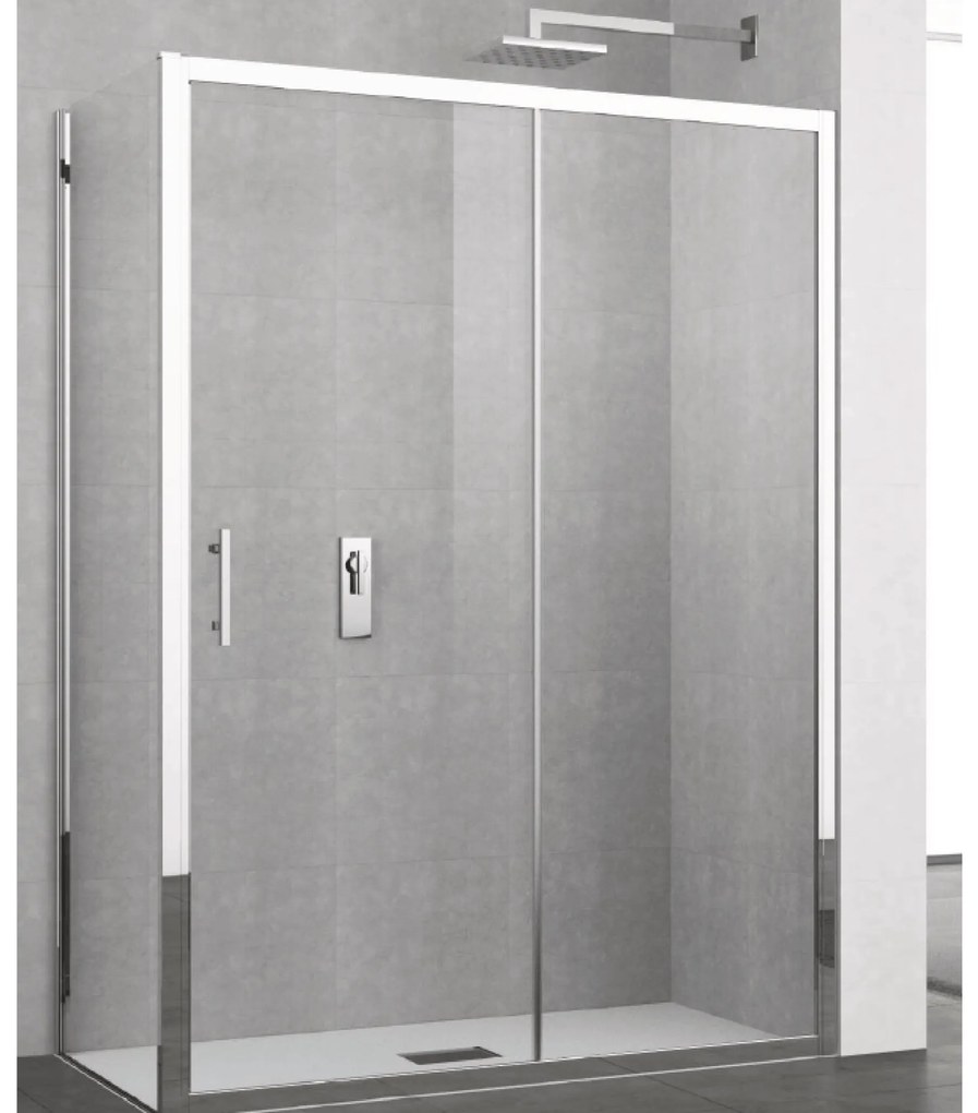 Box Doccia Scorrevole 120 Cm Novellini "Elyane" Argento Lucido/Vetro Trasparente