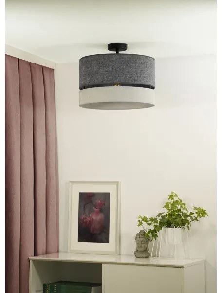Duolla - Lampadario a plafone DOUBLE 1xE27/15W/230V diametro 40 cm grigio