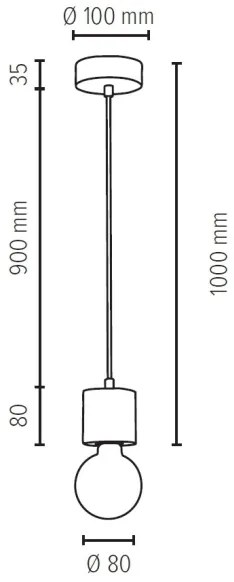 Spot-Light 71689104 - Lampadario a sospensione con filo PINO 1xE27/60W/230V