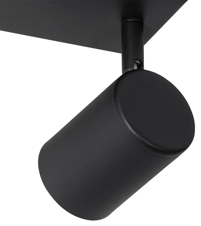 Plafoniera moderna nera a 2 luci rettangolare regolabile - Jeana