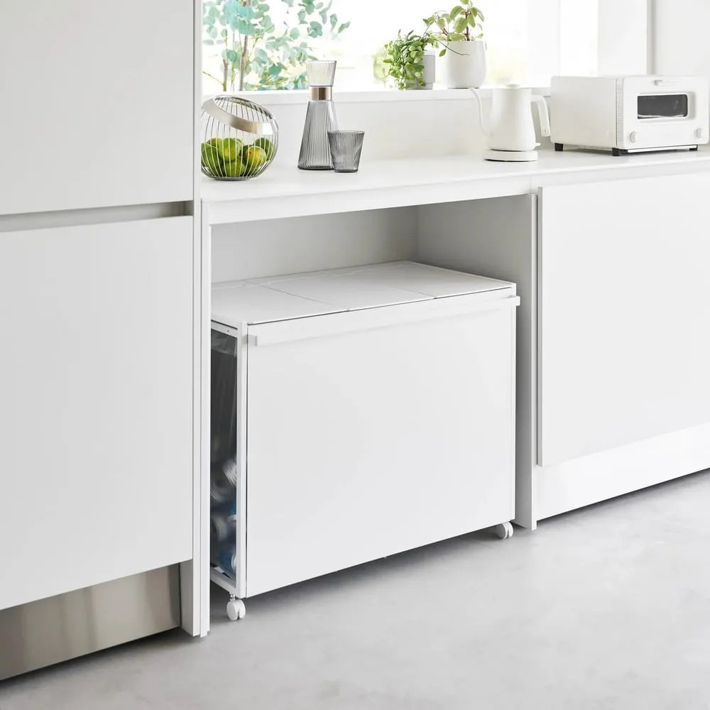 Bidone bianco in metallo per rifiuti differenziati Tower - YAMAZAKI