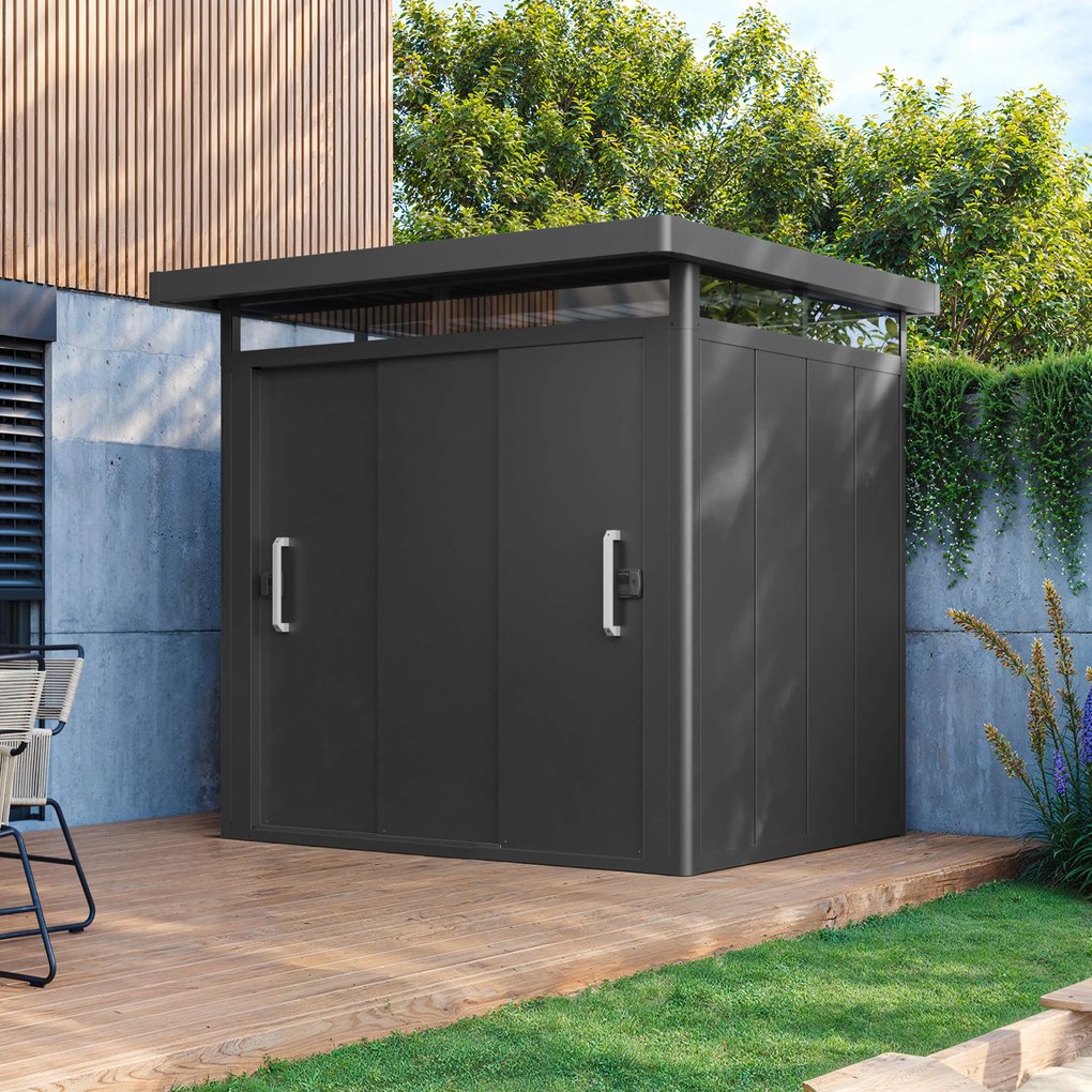 PRIMEYARD Casetta da giardino 228 x 180 cm, antracite - (GFPV01001)