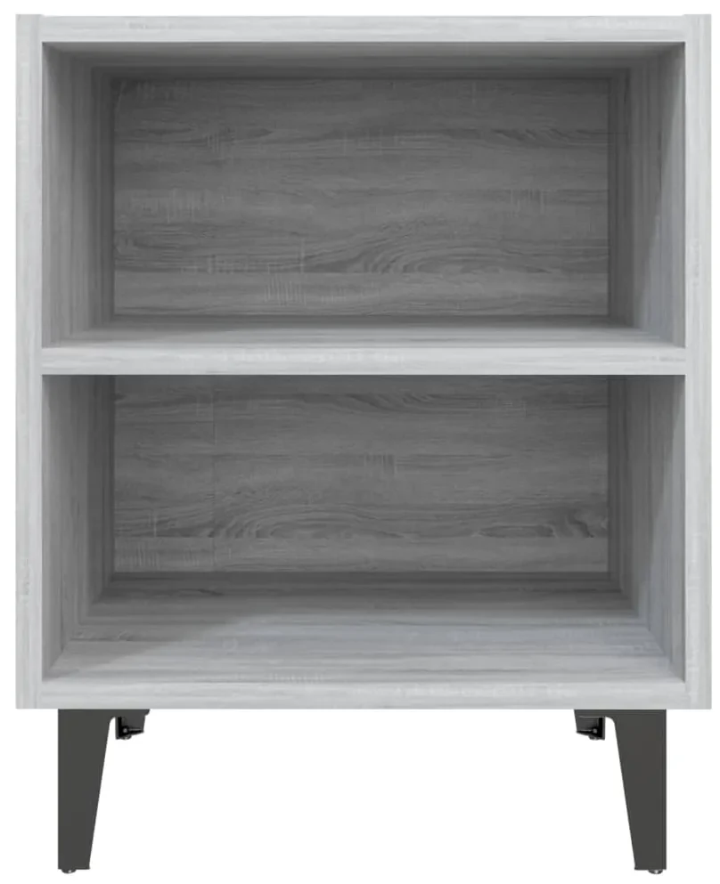 Comodino con gambe in metallo grigio sonoma 40x30x50 cm