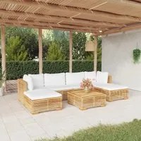 Set Divani da Giardino 7 pz con Cuscini Legno Massello di Teakcod mxl 97569