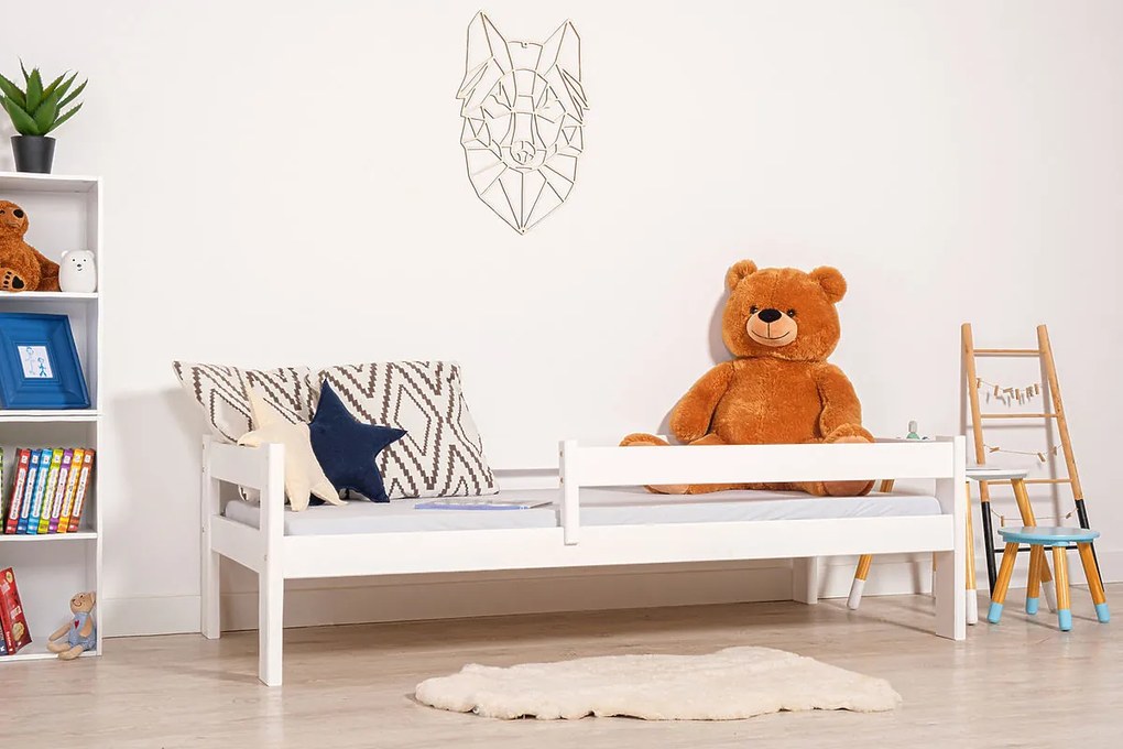 Letto per bambini Paul con barriera - bianco - letto senza spazio di archiviazione 140x70 cm