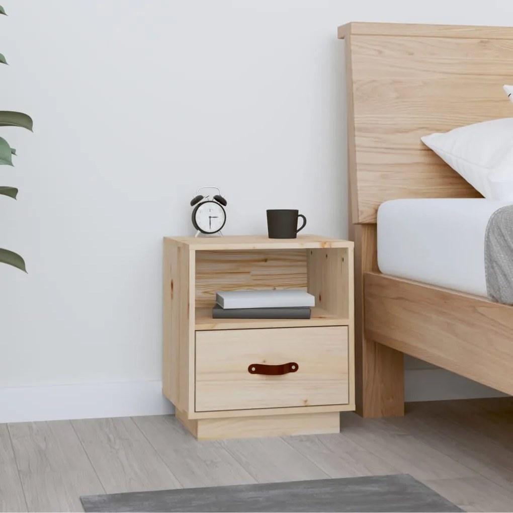 Comodino 40x34x45 Cm İn Legno Massello Di Pino /