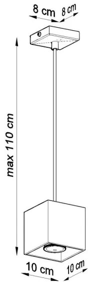 Lampadario a sospensione con filo QUAD 1 1xGU10/40W/230V grigio