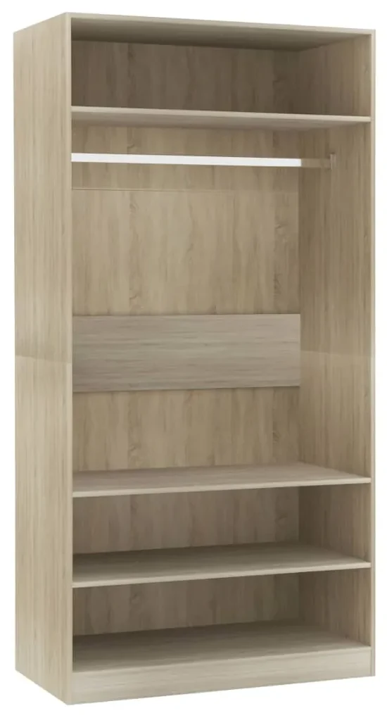 Armadio rovere sonoma 100x50x200 cm in truciolato