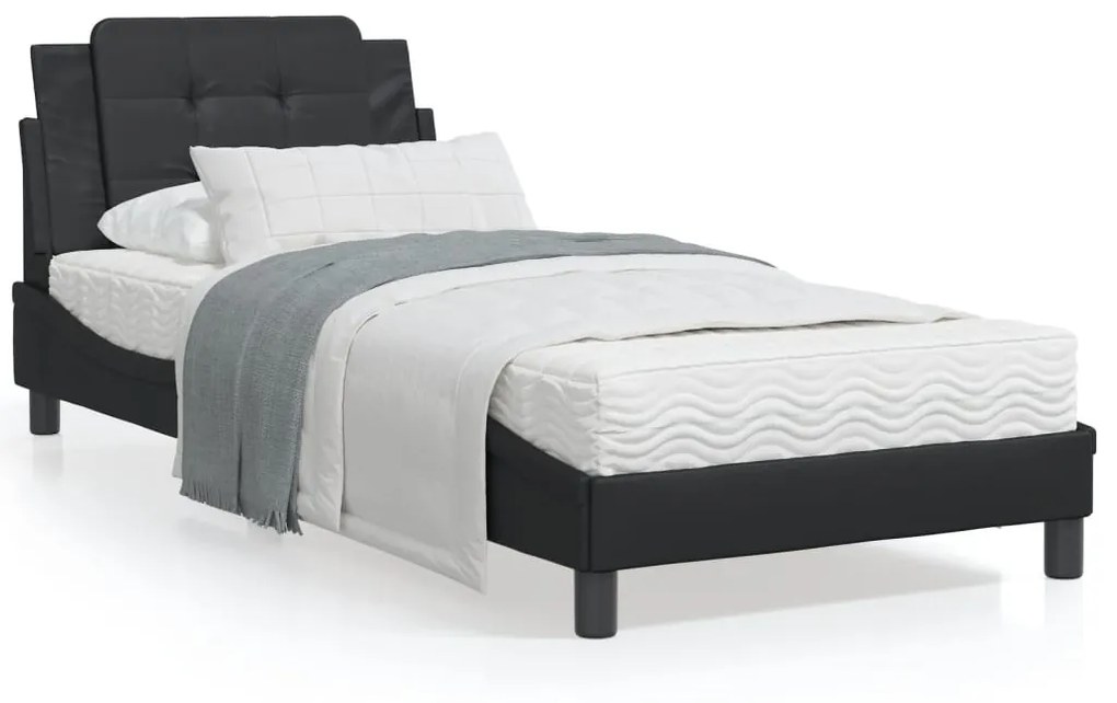 Giroletto Con Luci Led Nero 90x190 Cm İn Similpelle /