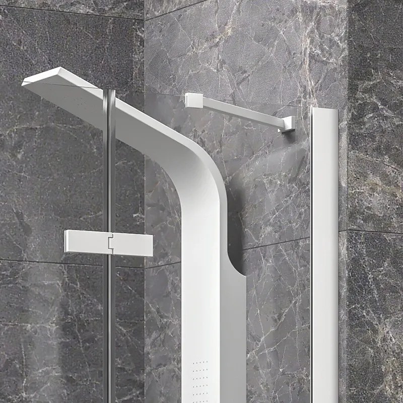 Box doccia 90x120 colore bianco porta battente laterale fisso 90cm | KT5000B - KAMALU