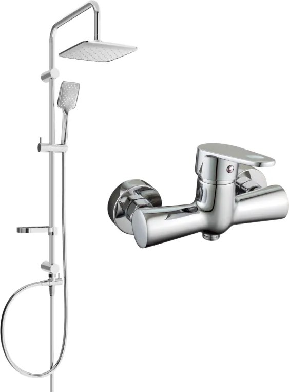 Mexen Sven set doccia esterno con soffione e miscelatore doccia Kama, cromo - 72540262-00