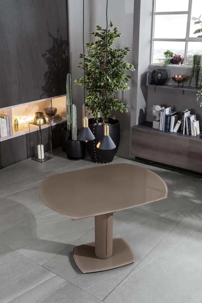 Tavolo ovale allungabile 120 x 76 Tortora - Kyoto