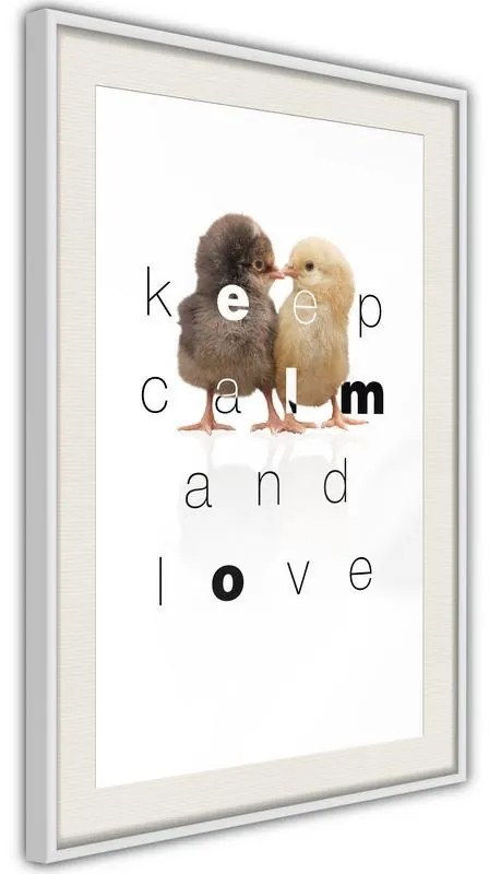 Poster  Cute Chicks  Cornice Quadri Cornice nera con pass-partout, Larghezza x Altezza Home decor 30x45