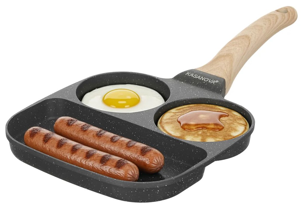 Padella 2 scomparti tondi e grill Mini Mania grigio