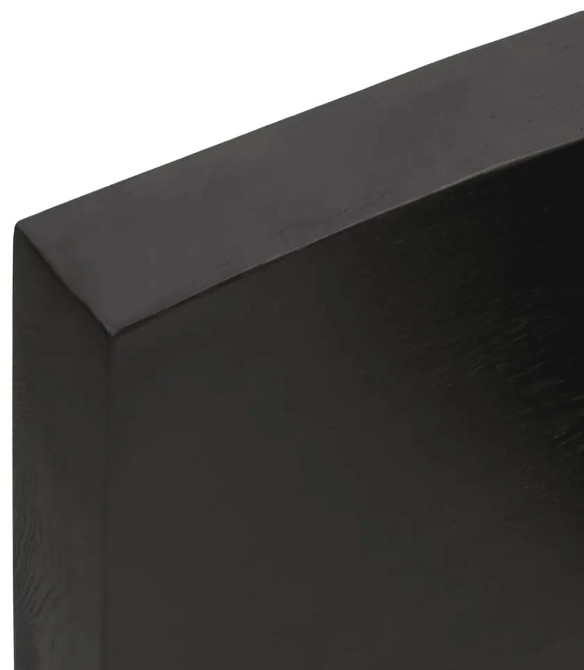 Ripiano muro grigio scuro 180x40x6 cm massello rovere trattato