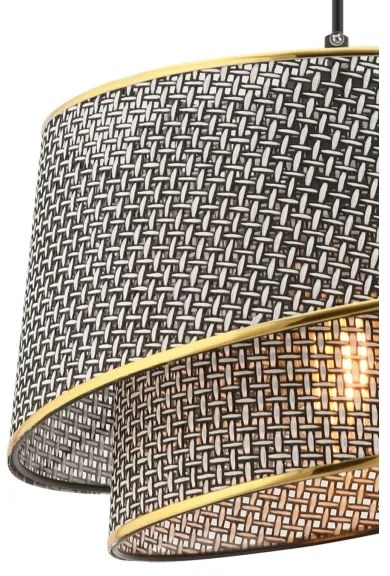 Lampada a sospensione su cavo BARETTE 1xE27/60W/230V grigio/oro