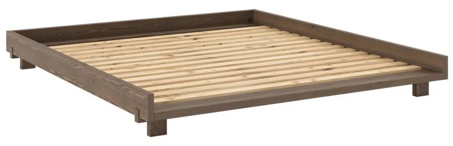 Letto matrimoniale marrone in pino massiccio con rete inclusa 180x200 cm Social – Karup Design