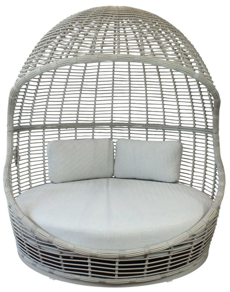 AITANA - conchiglione con struttura in alluminio wicker grigio chiaro