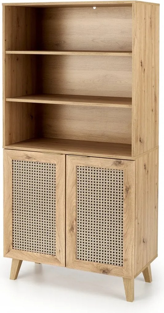 Credenza Borneo REG-1 in rovere castagno/nero - L80 cm