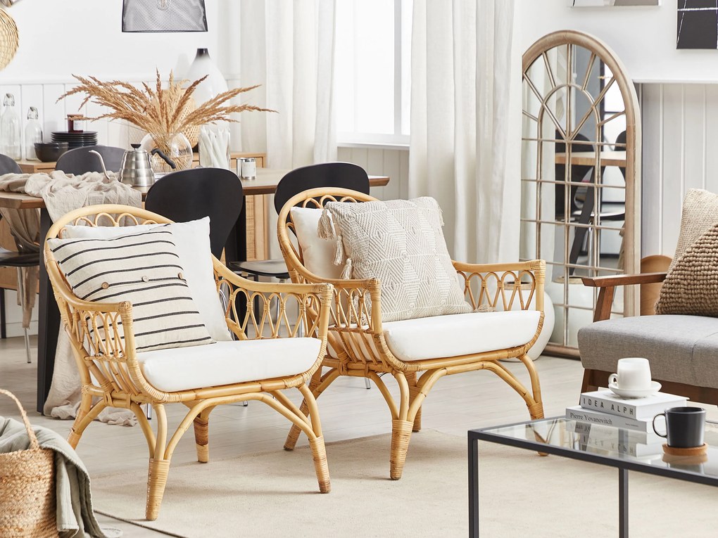 Set da giardino 4 posti in rattan naturale SIBARI Beliani