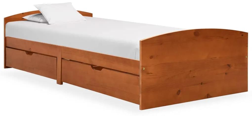 Giroletto con 2 cassetti marrone miele legno di pino 90x200 cm