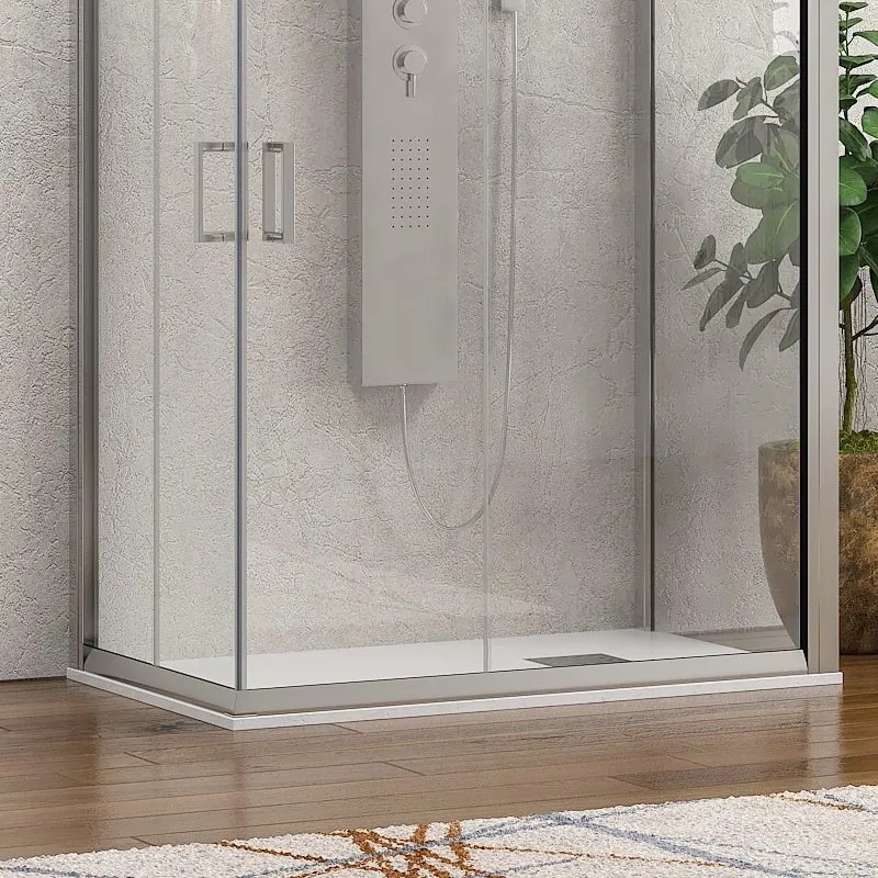 Box doccia 3 lati 70x70x70 altezza 180 cristallo trasparente K410 - KAMALU