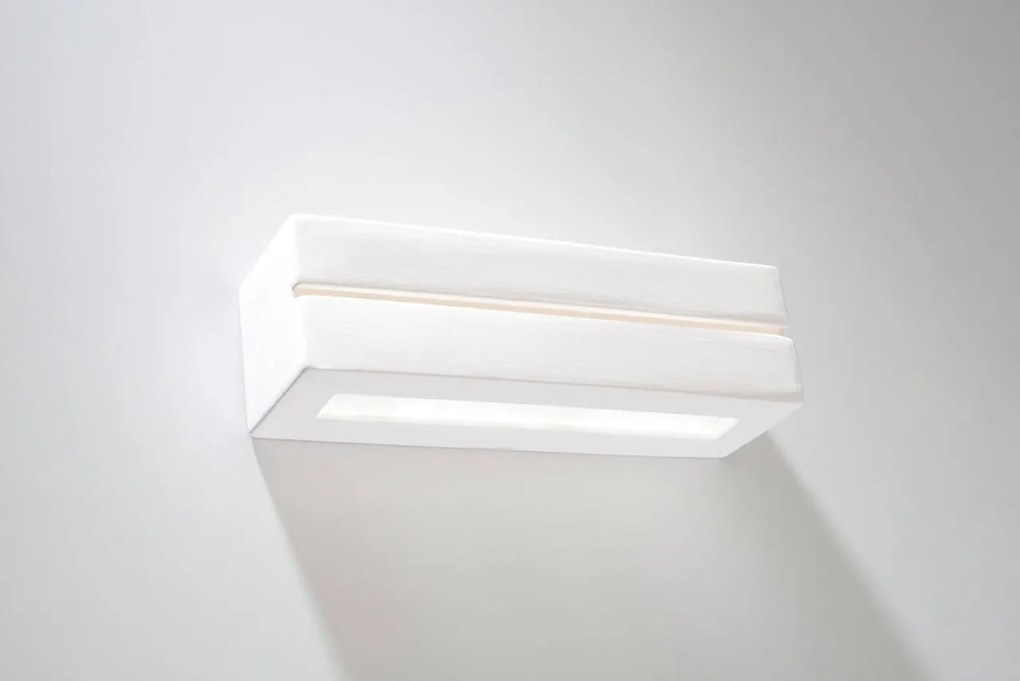 Applique da parete in Gesso VEGA LINE E27 Pitturabile da interno