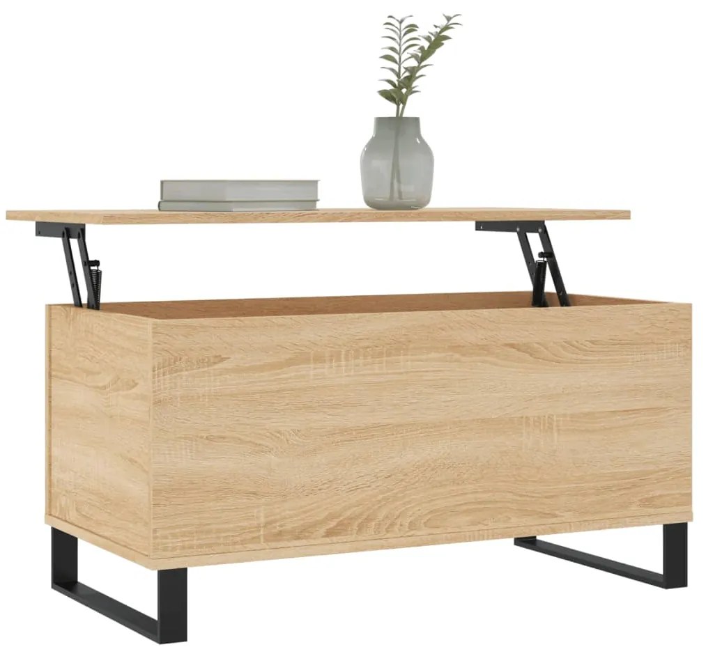 Tavolino salotto rovere sonoma 90x44,5x45 cm legno multistrato