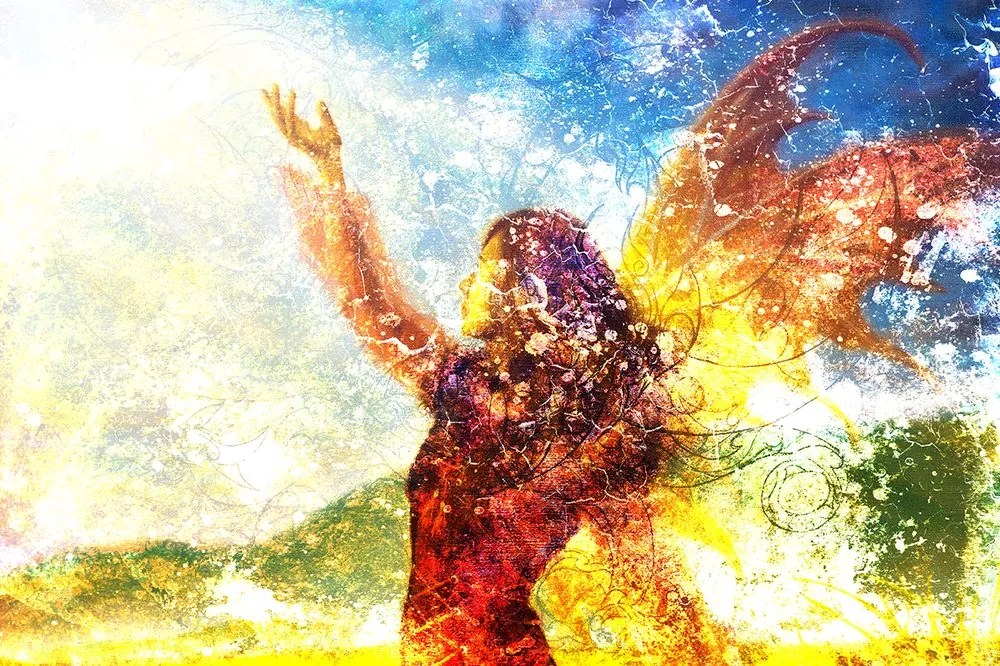Carta da parati – Donna dipinta