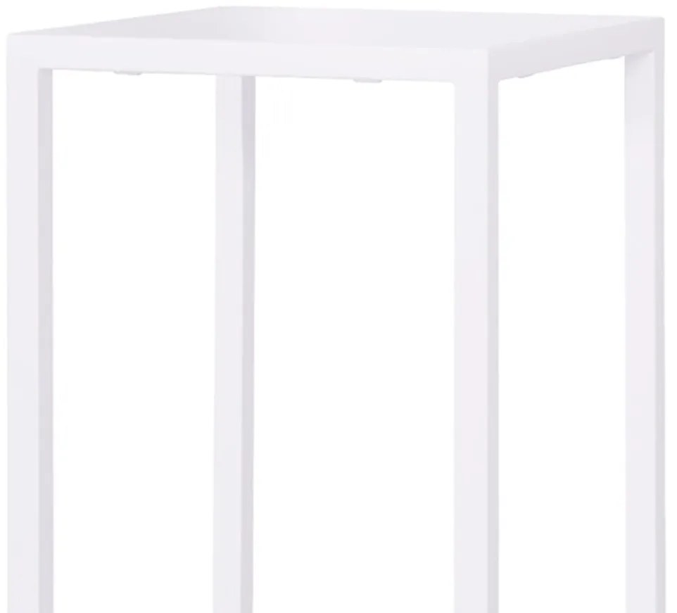Tavolo alto BASILEA in metallo bianco 70&#215;70 cm, impilabile