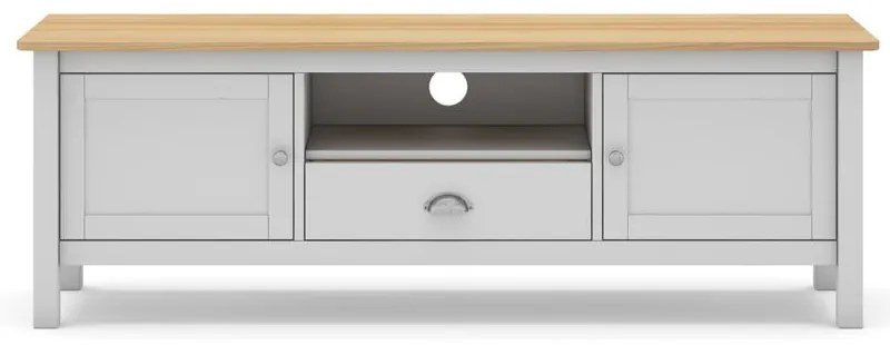 Tavolo TV in pino bianco/naturale 158x53 cm Misti - Marckeric