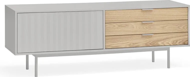 Mobile TV grigio-color naturale effetto rovere 140x52 cm Sierra - Teulat